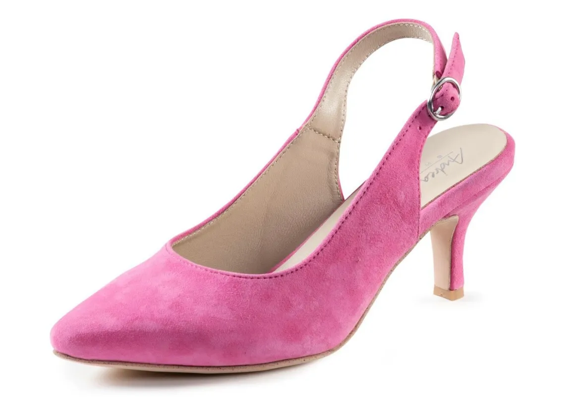 Andrea Conti Sling-Pumps aus weichem Samt-Chevreauleder