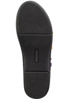 Andrea Conti Slipper mit bunten, dekorativ eingesetzten Gummizügen