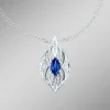 Anhänger mit Brillanten und echter blaue Safir