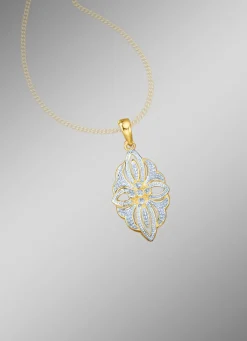 Anhänger mit Diamanten im Blumendesign