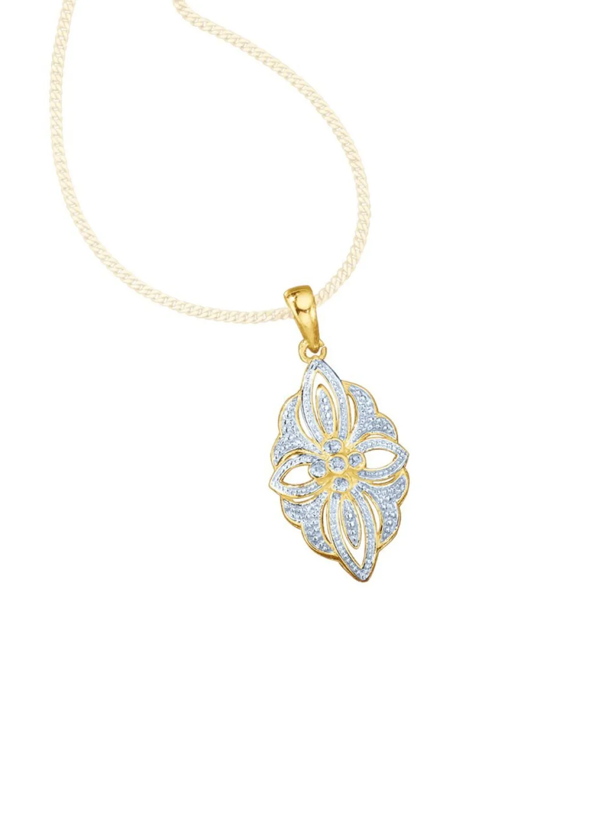 Anhänger mit Diamanten im Blumendesign