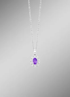 Anhänger mit echt Amethyst und synth. Zirkonia