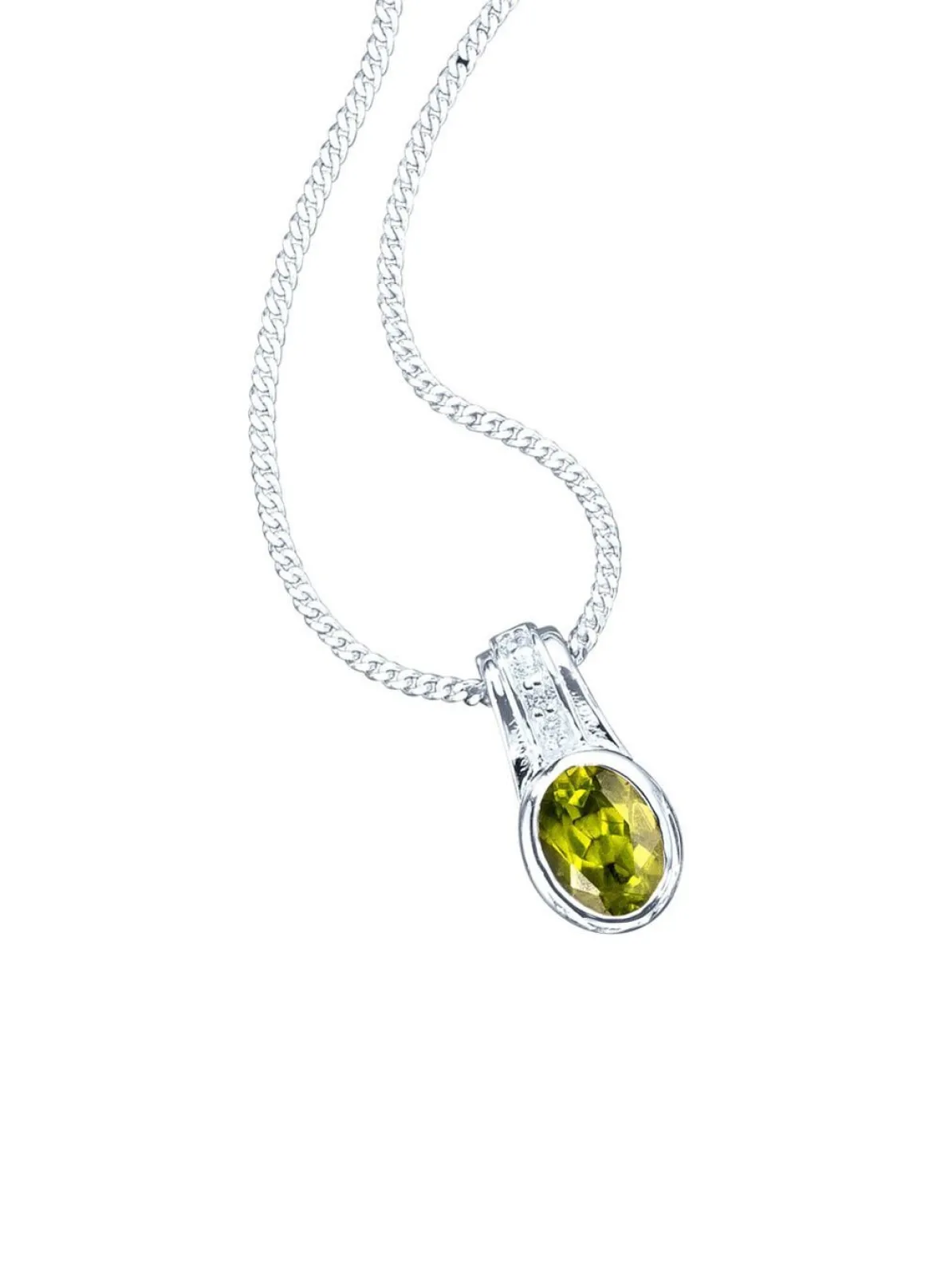 Anhänger mit echt Peridot und synth. Zirkonia