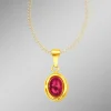 Anhänger mit echtem Rubin-Cabochon