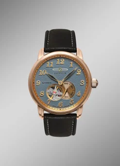 Automatik-Herrenuhr mit offenem Uhrwerk von Zeppelin
