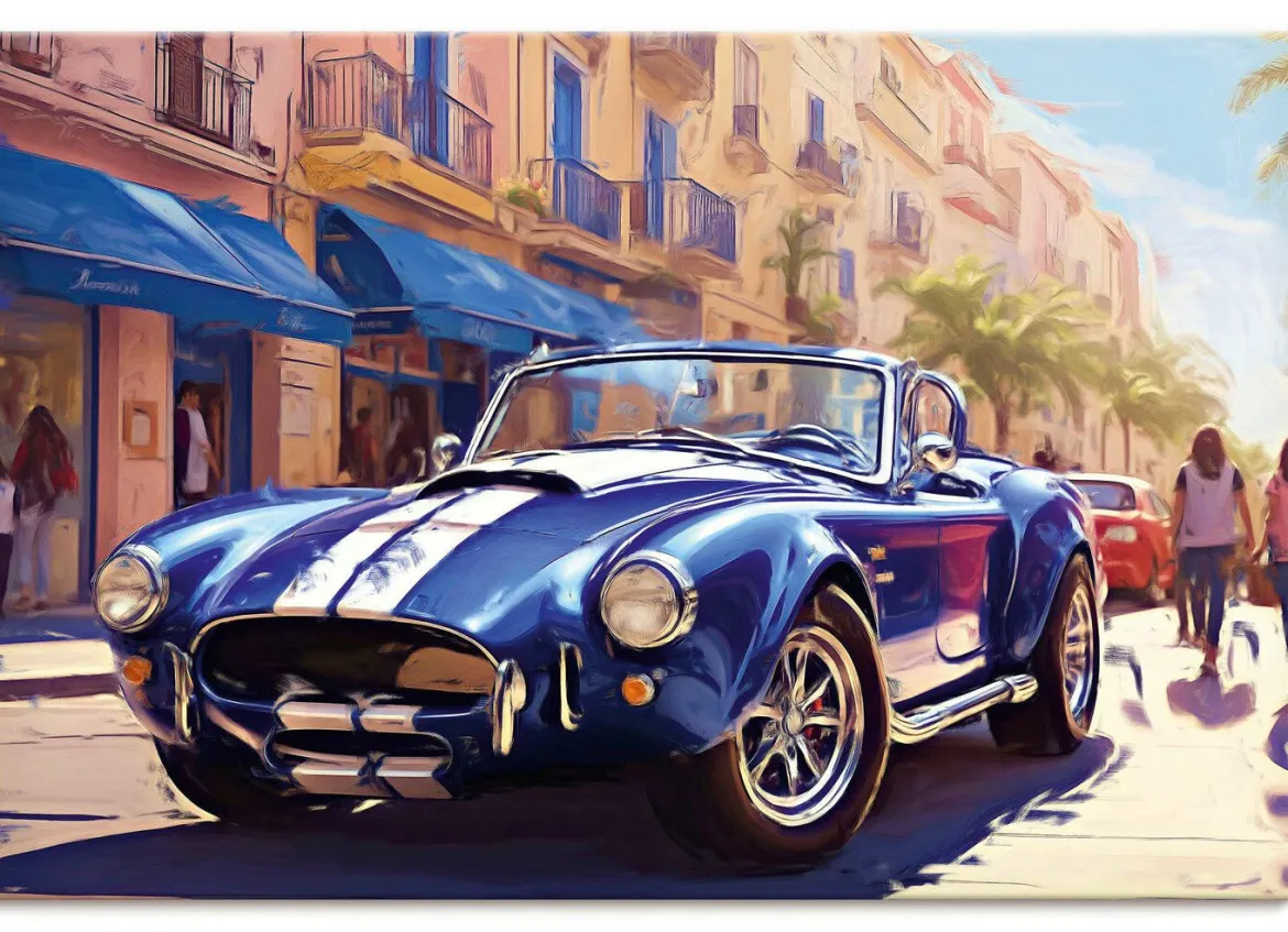 Automobilklassiker „Cobra“ als hochwertiges Leinwandbild