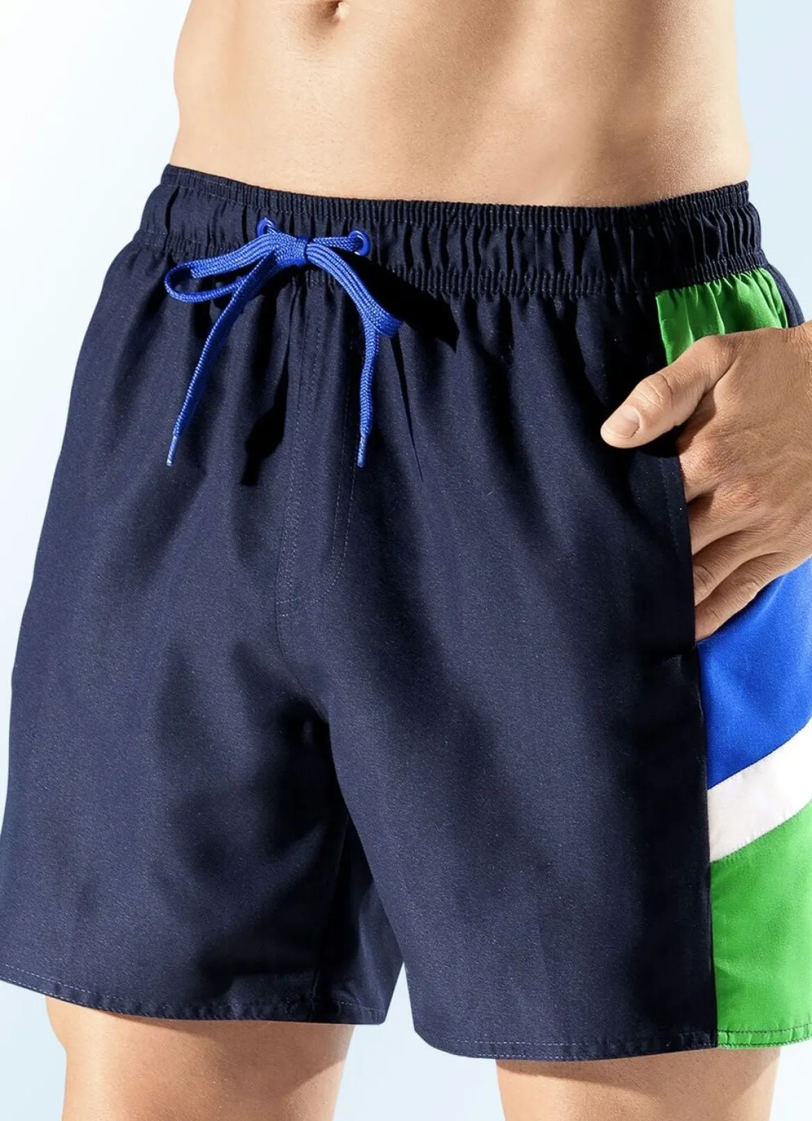Badeshorts mit seitlichen Einsätzen, Microfaser