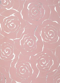 Übergardine mit hübschem Rosen-Dessin