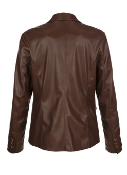Blazer aus Nappaleder-Imitat