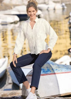 Bluse mit Rüschenzier