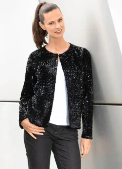 Blusenjacke mit Pailletten