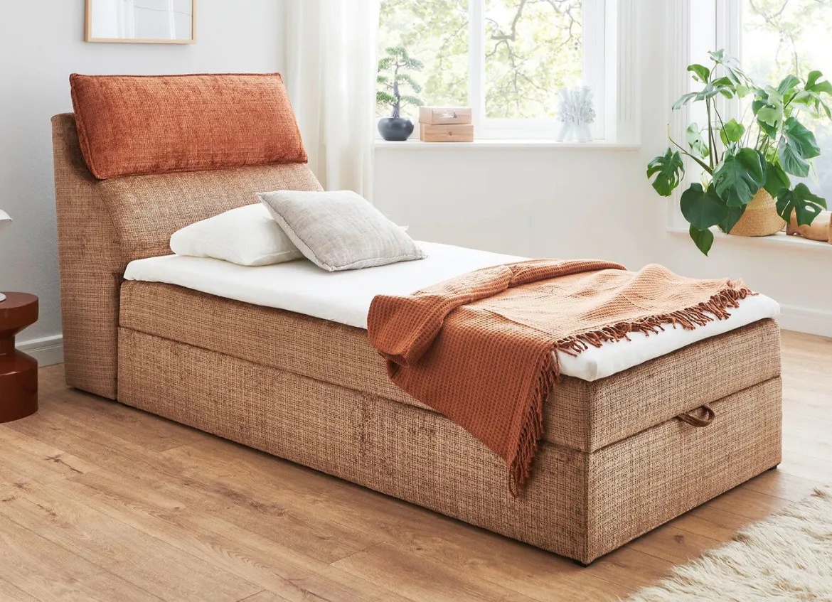 Boxspringbett mit Bettkasten und Kaltschaumtopper