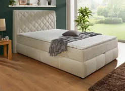 Boxspringbett mit Bettkasten und Topper