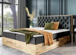 Boxspringbett mit Bettkasten und Topper