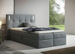 Boxspringbett mit LED-Beleuchtung und Topper