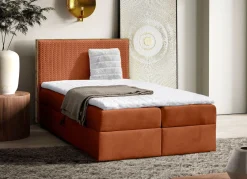 Boxspringbett mit Rahmen aus Wotaneiche