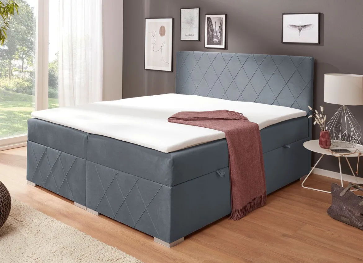 Boxspringbett mit Topper und Bettkasten