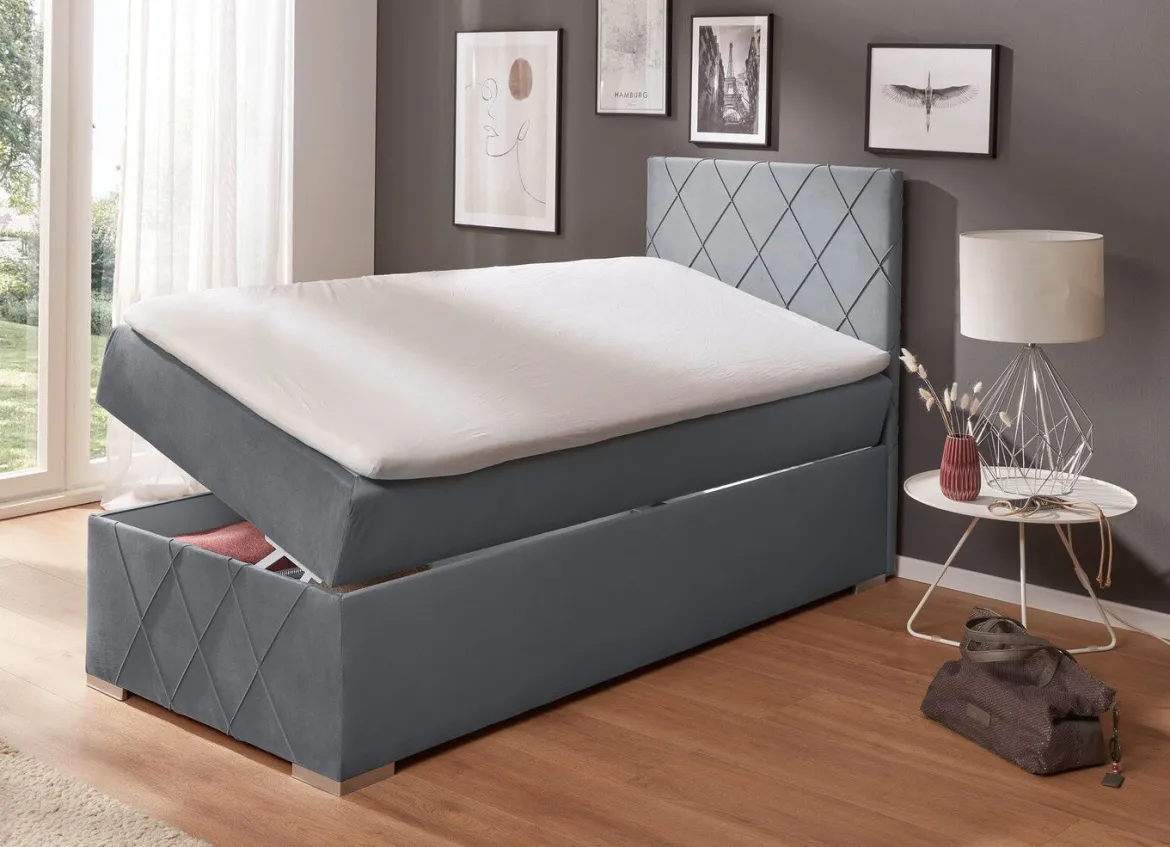 Boxspringbett mit Topper und Bettkasten
