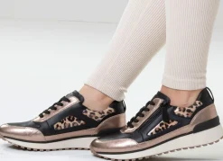 Caprice, trendige Damen-Sneaker, Weite G, mit herausnehmbarem Lederfußbett