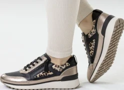 Caprice, trendige Damen-Sneaker, Weite G, mit herausnehmbarem Lederfußbett