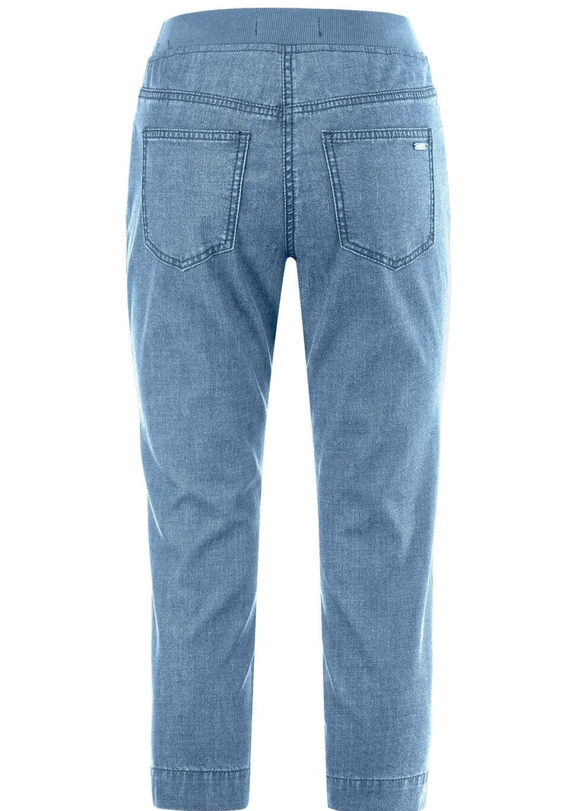 Caprijeans mit Strasssteinchenzier