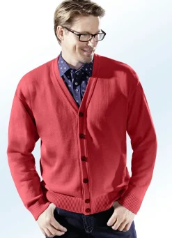Cardigan mit durchgehender Knopfleiste in 5 Farben