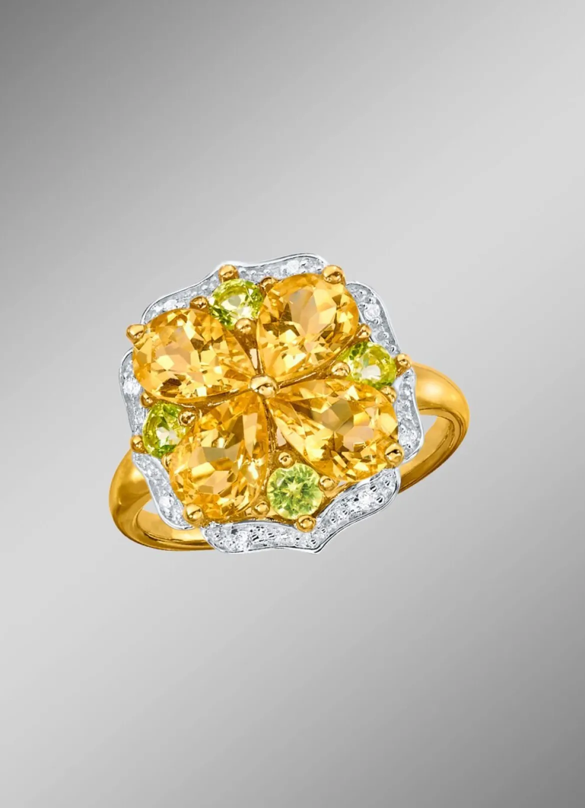 Damenring im Blumen-Design