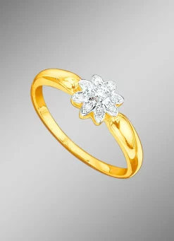 Damenring mit Brillant und Diamanten