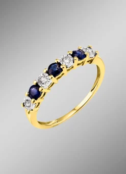 Damenring mit echt Safir und Brillanten