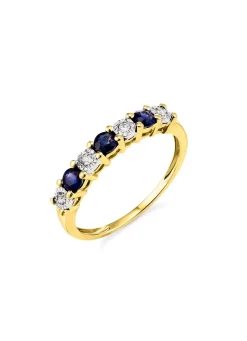 Damenring mit echt Safir und Brillanten
