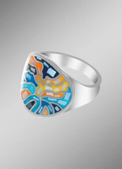 Damenring mit Mosaik-Design