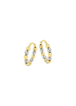 Diamantierte Creolen in Bicolor
