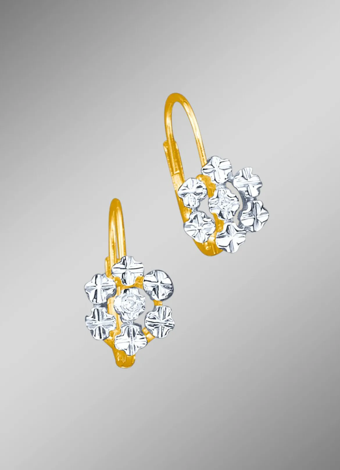 Diamant-Ohrringe in Blütenfrom mit 2 lupenreinen Brillanten