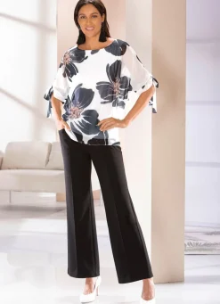 Doppellagiges Shirt mit Chiffon-Überwurf