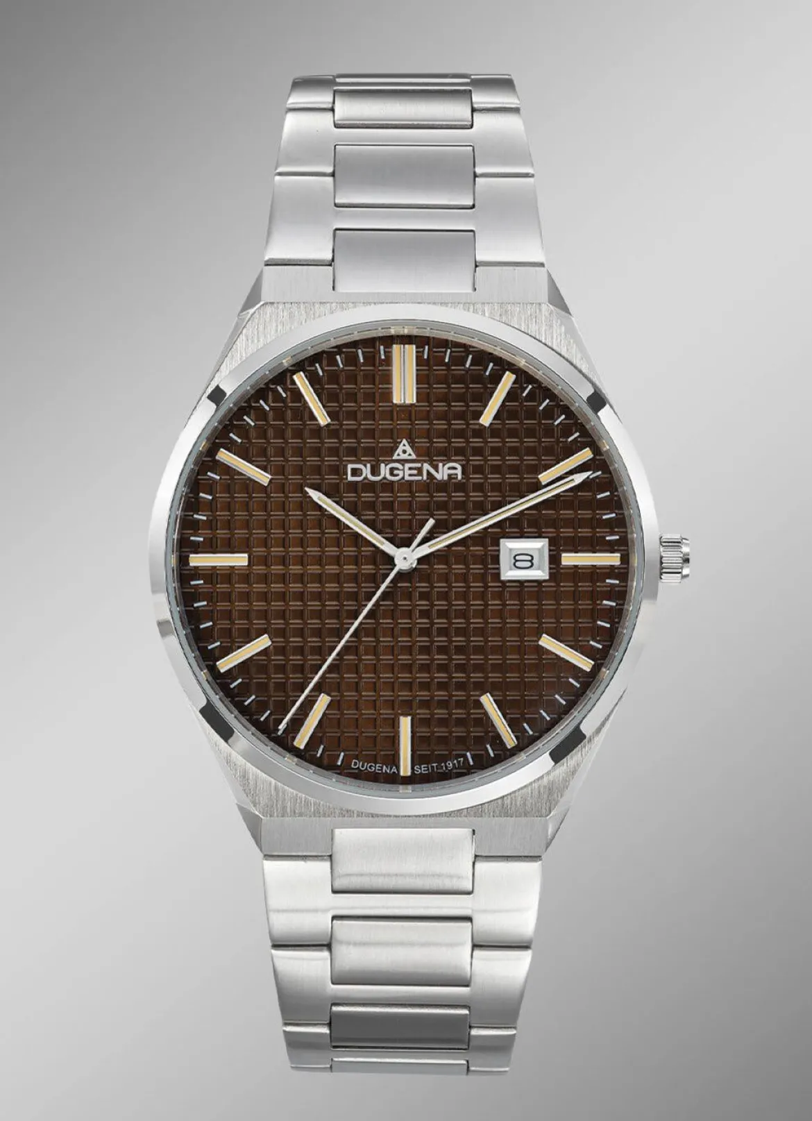Dugena-Quartz-Herrenuhr mit Edelstahlbandgehäuse