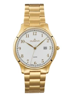 Dugena-Quartz-Herrenuhr mit Edelstahlbandgehäuse