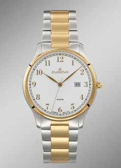 Dugena-Quartz-Herrenuhr mit Edelstahlbandgehäuse