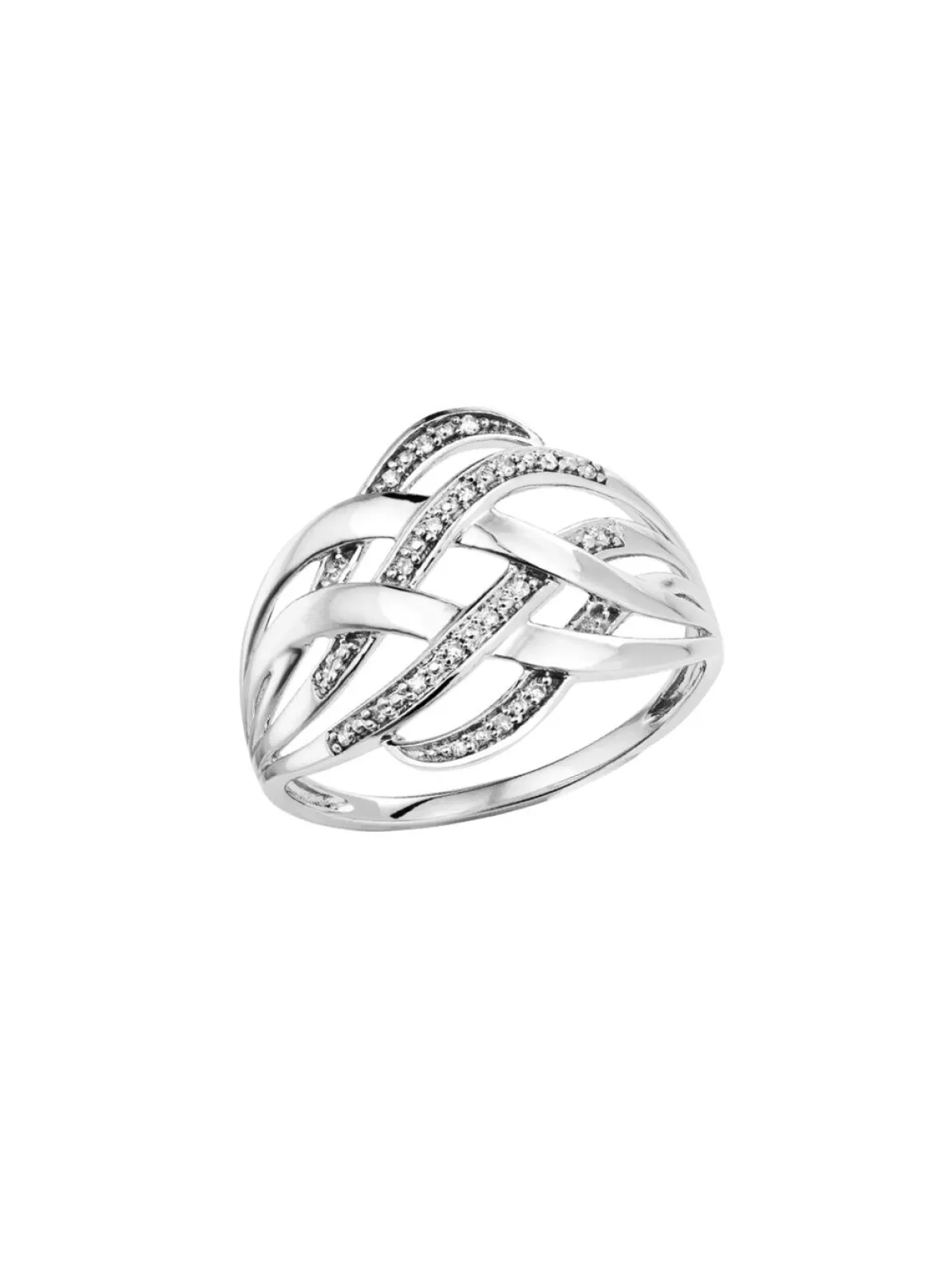 Durchbrochener Damenring mit 19 Diamanten