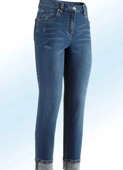 Edel-Jeans in 7/8-Länge mit hübschem Glitzersteinchenbesatz