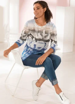 Edel-Jeans in 7/8-Länge mit hübschem Glitzersteinchenbesatz
