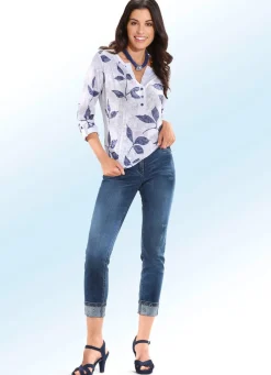 Edel-Jeans in 7/8-Länge mit hübschem Glitzersteinchenbesatz