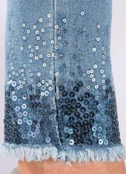 Edel-Jeans mit Fransensaum