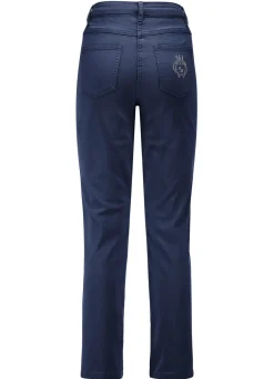 Edeljeans mit Stickerei in 7/8-Länge