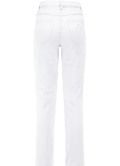Edeljeans mit Stickerei in 7/8-Länge