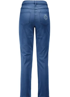 Edeljeans mit Stickerei in 7/8-Länge