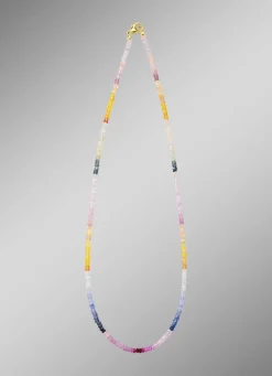 Edle Halskette mit echt Safir in Multicolor