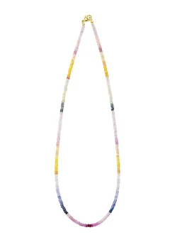 Edle Halskette mit echt Safir in Multicolor