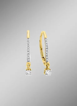 Edle Ohrringe mit 2 Brillanten und 18 Diamanten