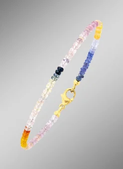 Edles Armband mit echt Safir in Multicolor