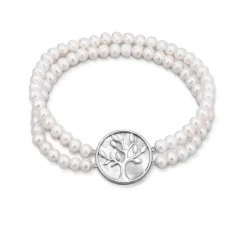 Elastisches 2-reihiges Armband mit Süßwasser-Zuchtperlen